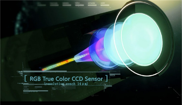 tikros spalvos CCD vaizdo griebimo sistema