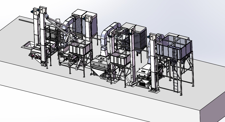 Pulses and beans processing plant and pulses and beans cleaning line